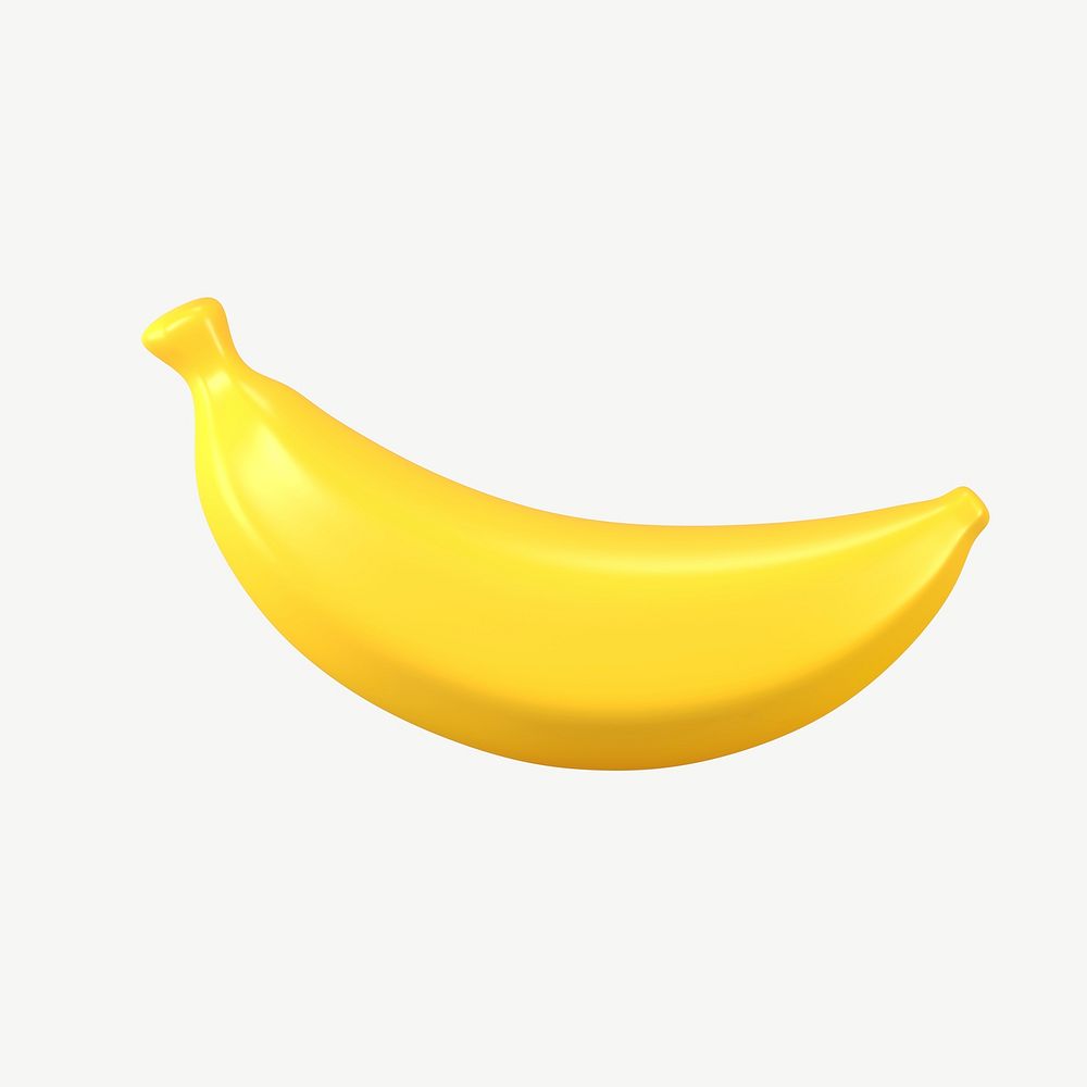 Banana collage element, 3d fruit graphic psd