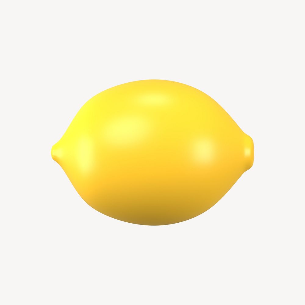 Lemon clipart, 3d fruit graphic