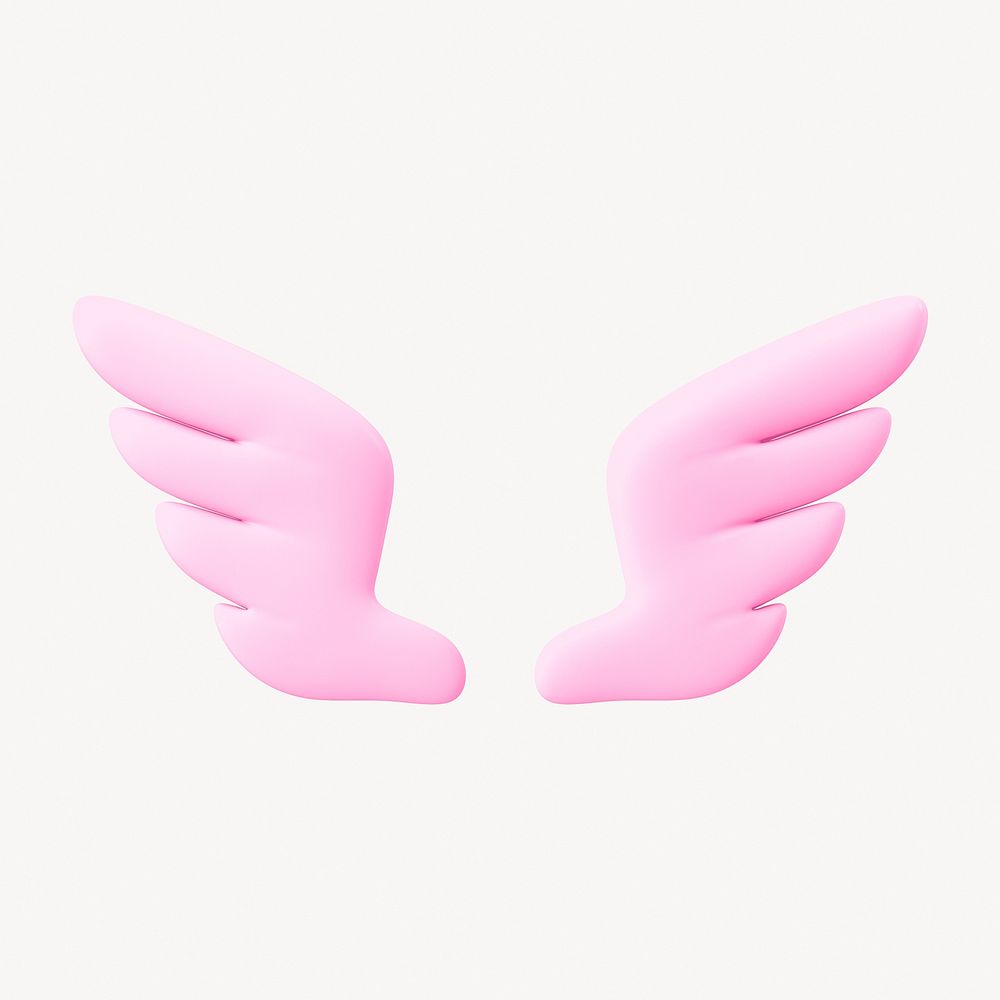 Wings clip art, cute 3d graphic