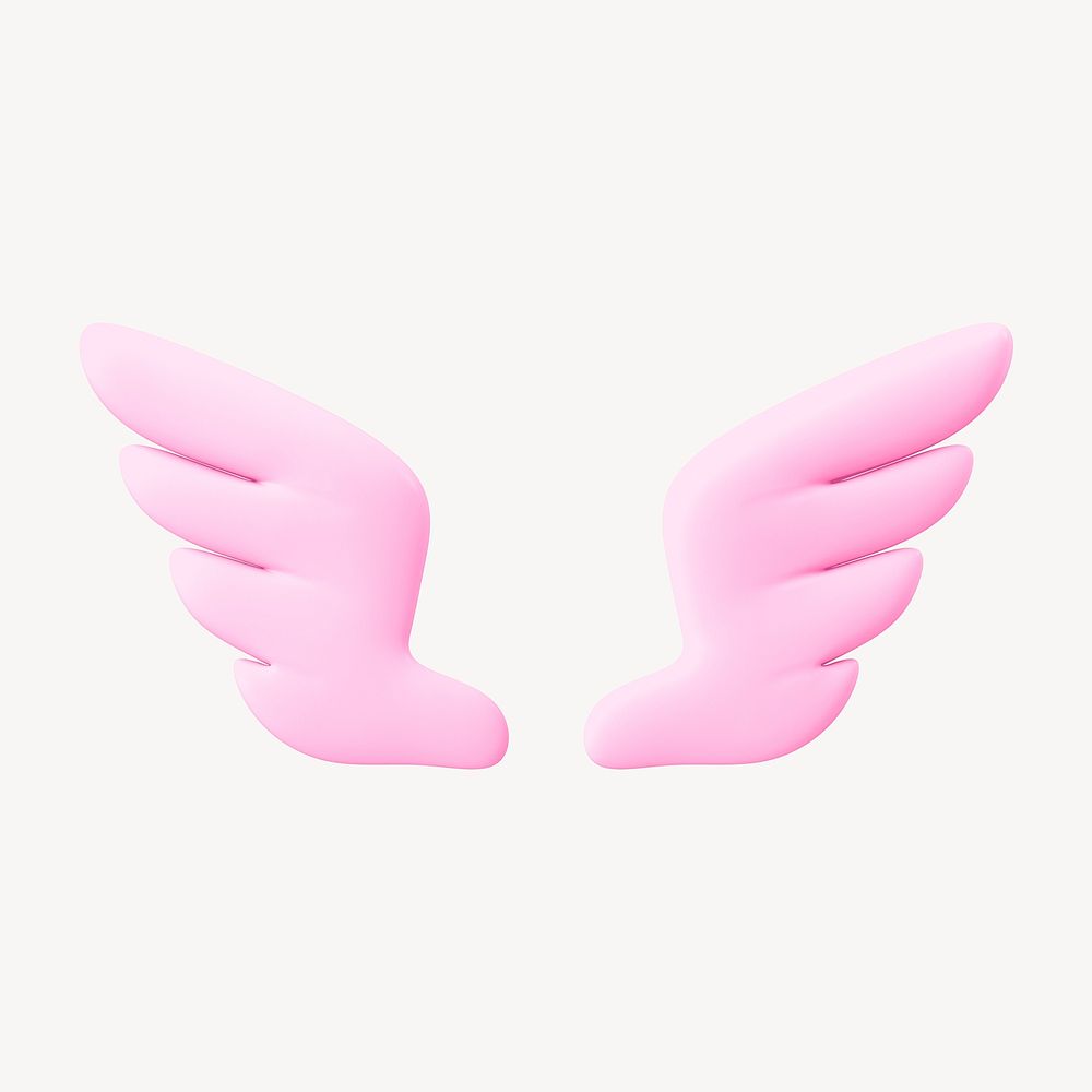 Wings clipart, cute 3d graphic psd