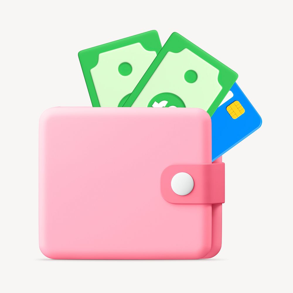 Digital wallet, cashless payment icon, 3D illustration psd