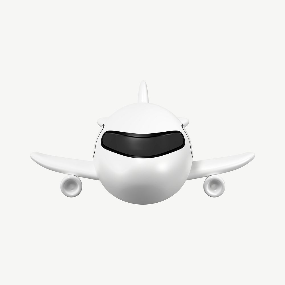 3D plane collage element, front view  design psd