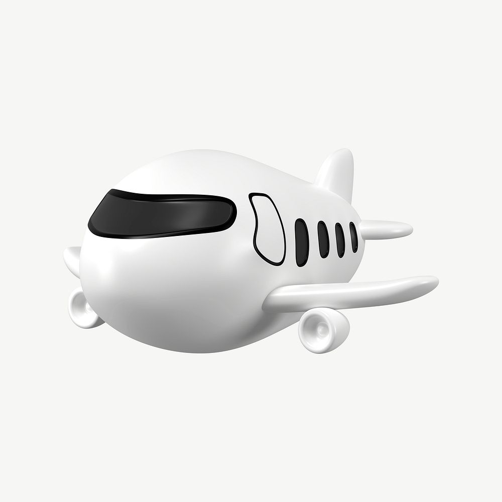 3D plane collage element, side view design psd