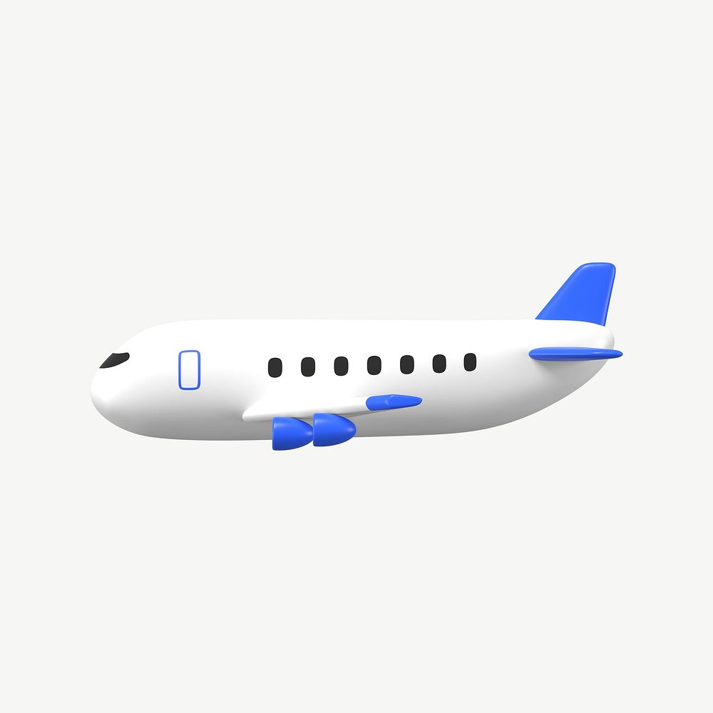 3D plane collage element, side view design psd