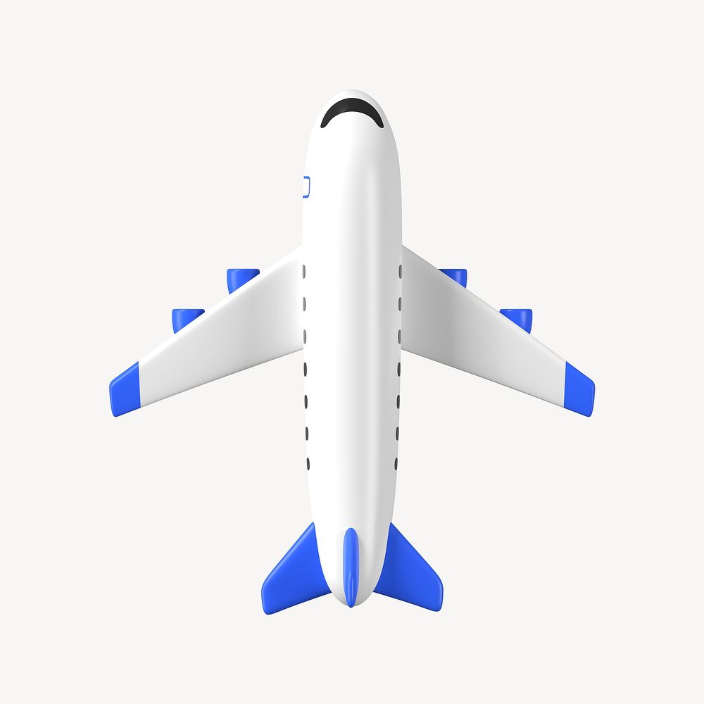 Cartoon plane clipart, top view design