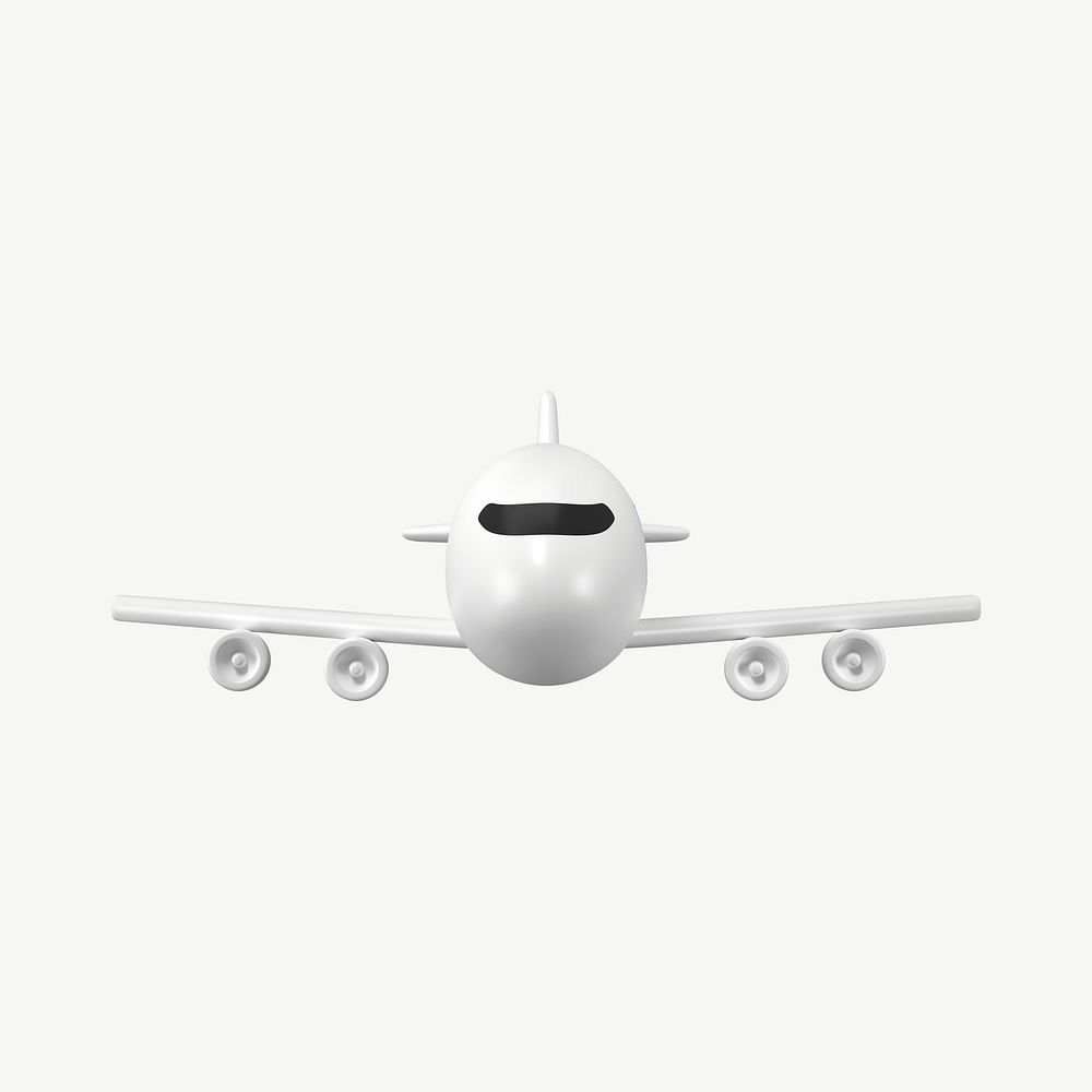 3D plane collage element, front view  design psd