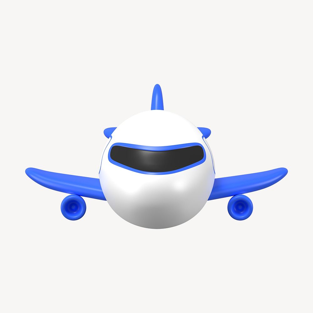 Cartoon plane clipart, front view design