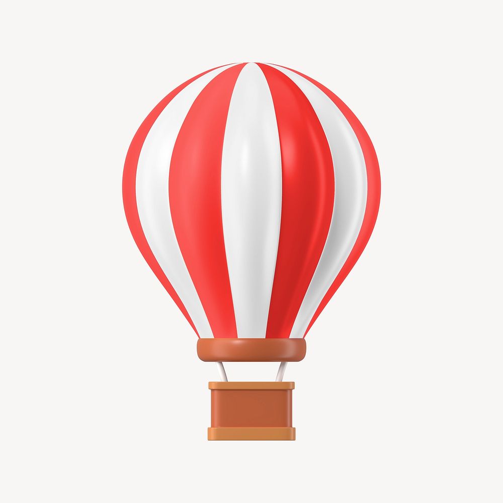 3D air balloon collage element, design psd