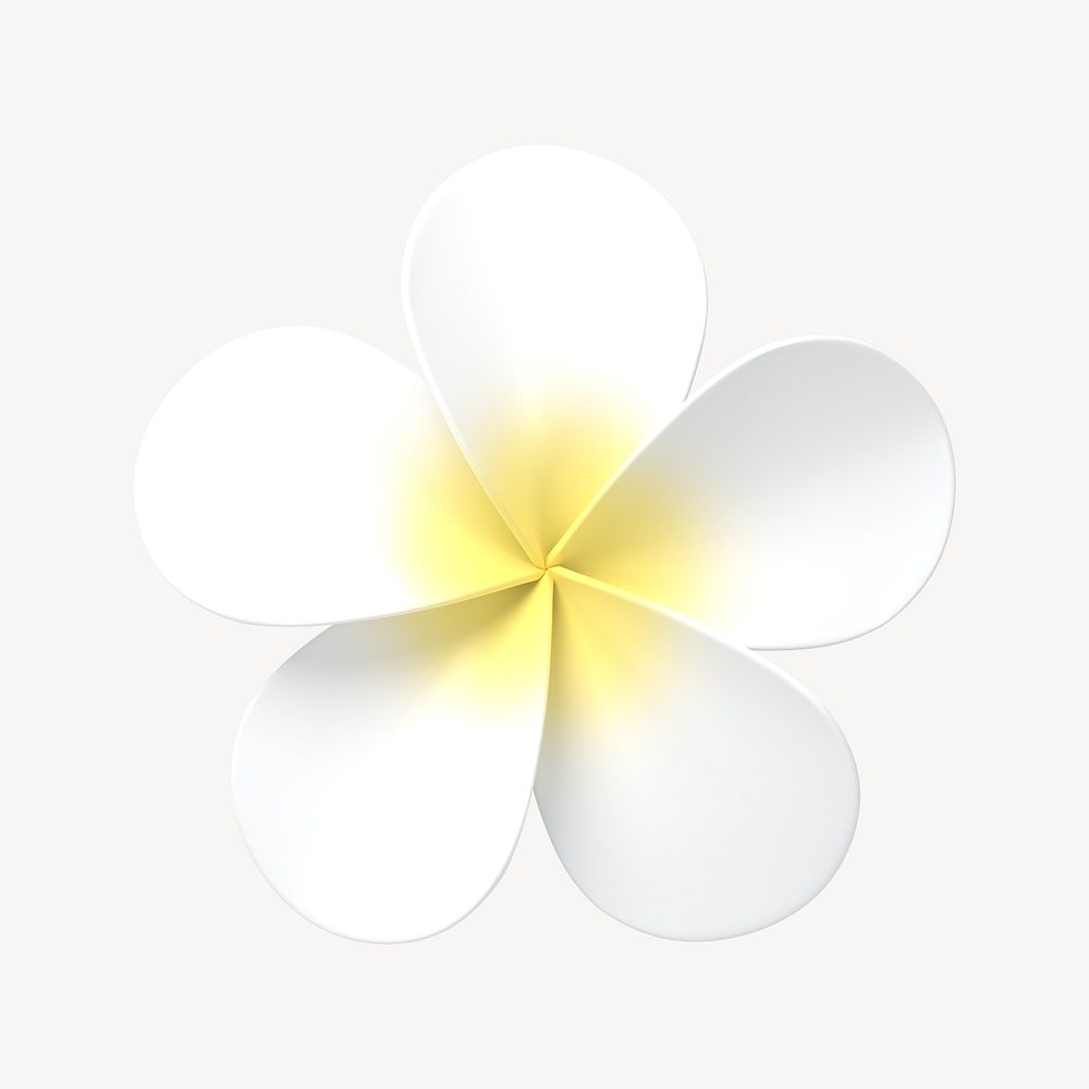 Cartoon white flower clipart, Frangipani | Free Photo Illustration ...