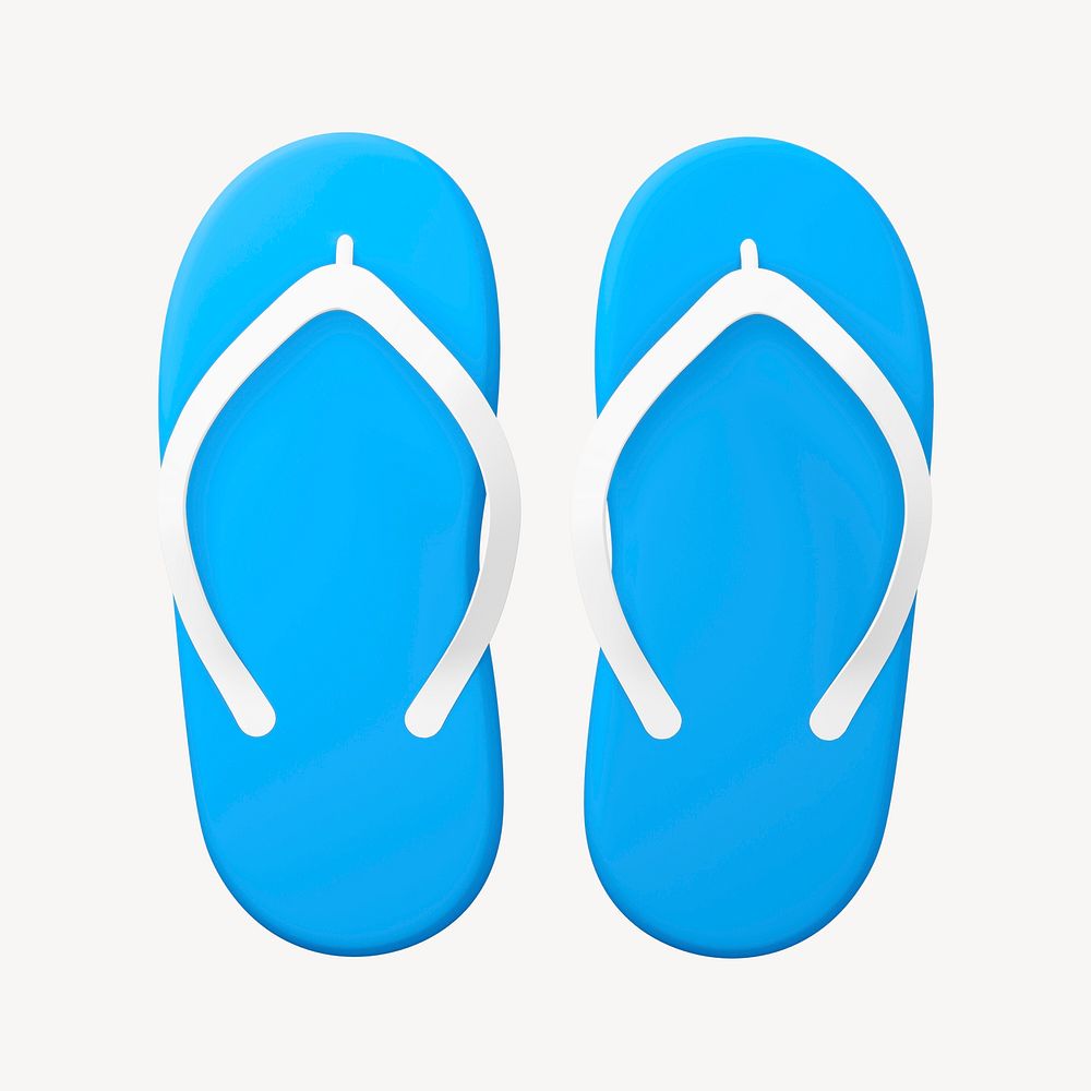 3D flip flop collage element, footwear design psd