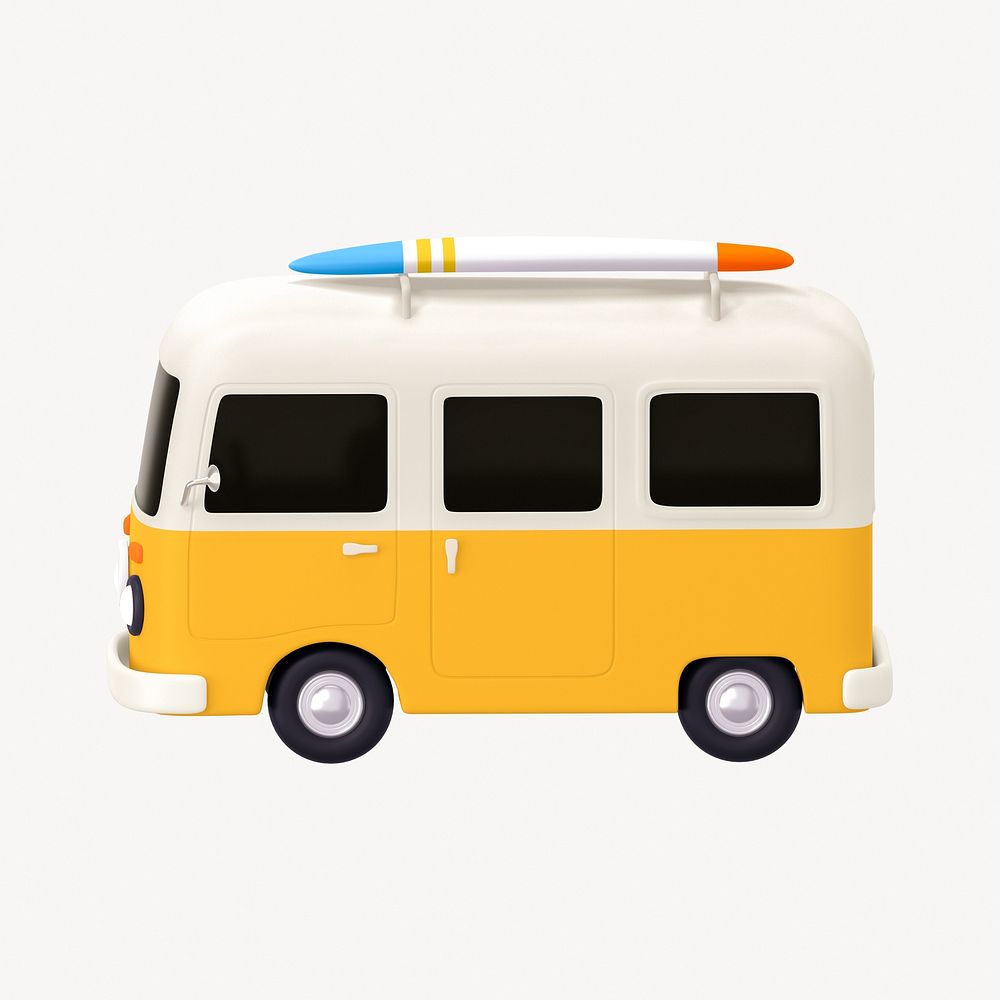 Cartoon van clip art, orange vehicle design