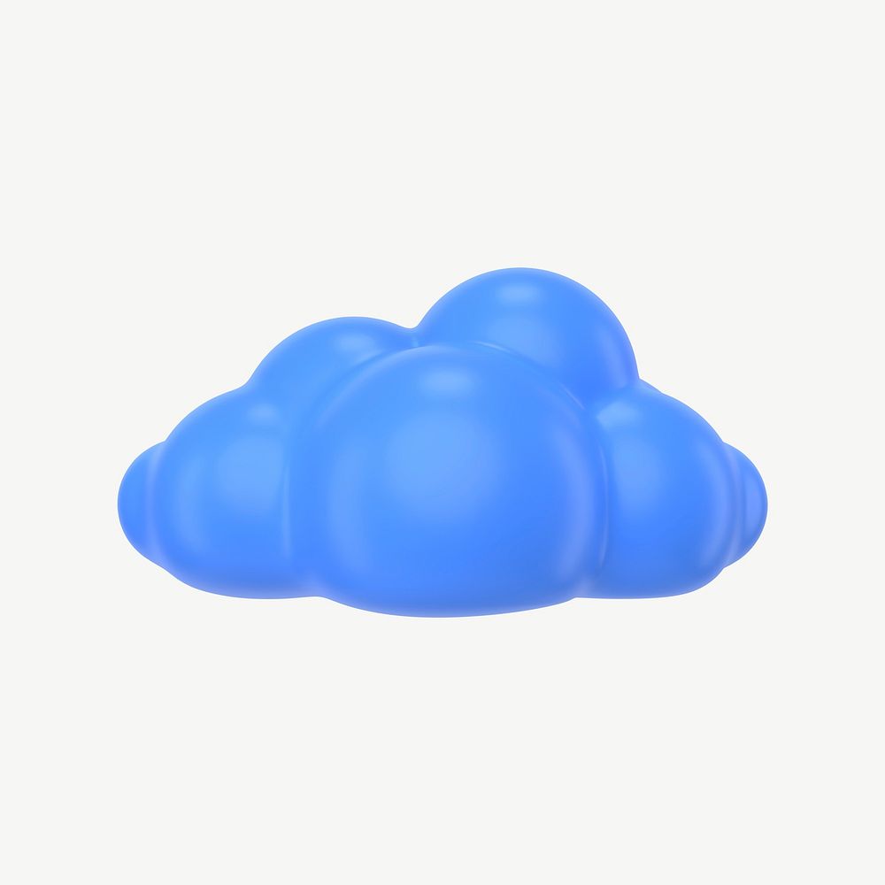 Blue cloud sticker, weather forecast graphic psd