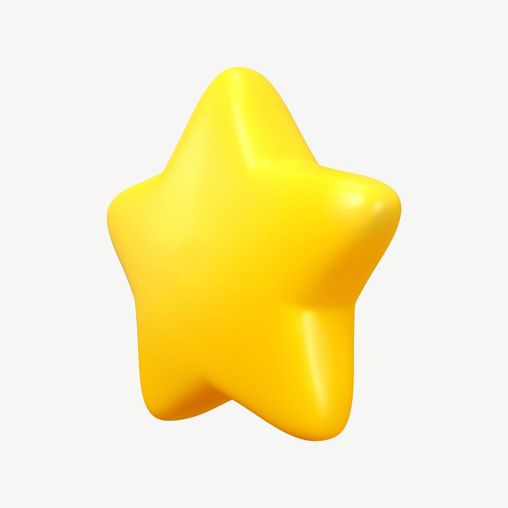 3D star clipart, favorite symbol psd
