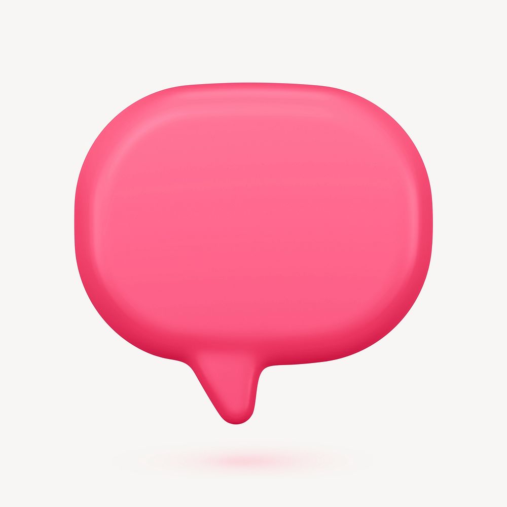 Red speech bubble sticker, 3D shape, marketing graphic psd