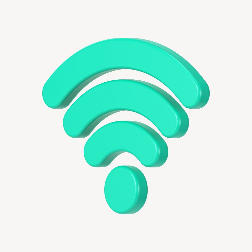 3D wifi symbol, green technology graphic