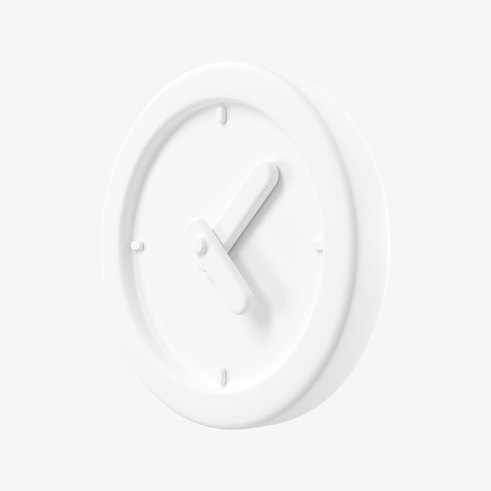 Office clock 3D clipart, business symbol