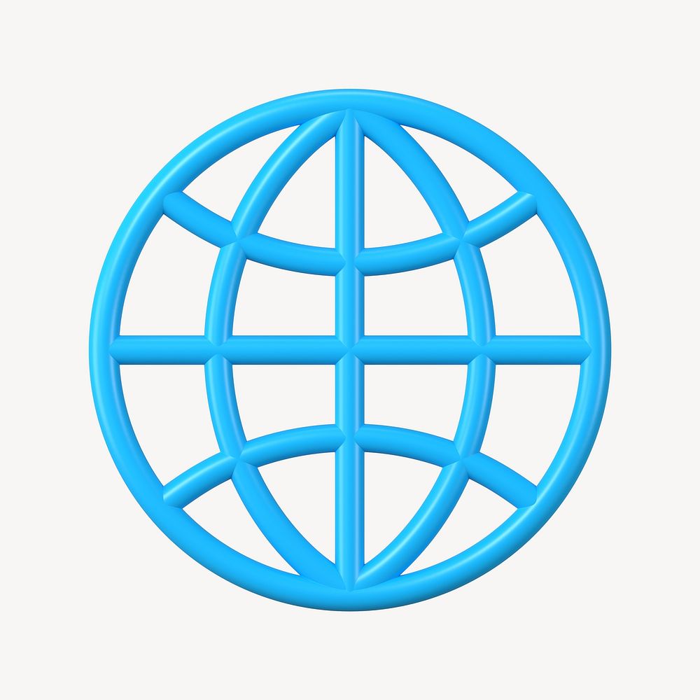 3D globe clipart, global business connection