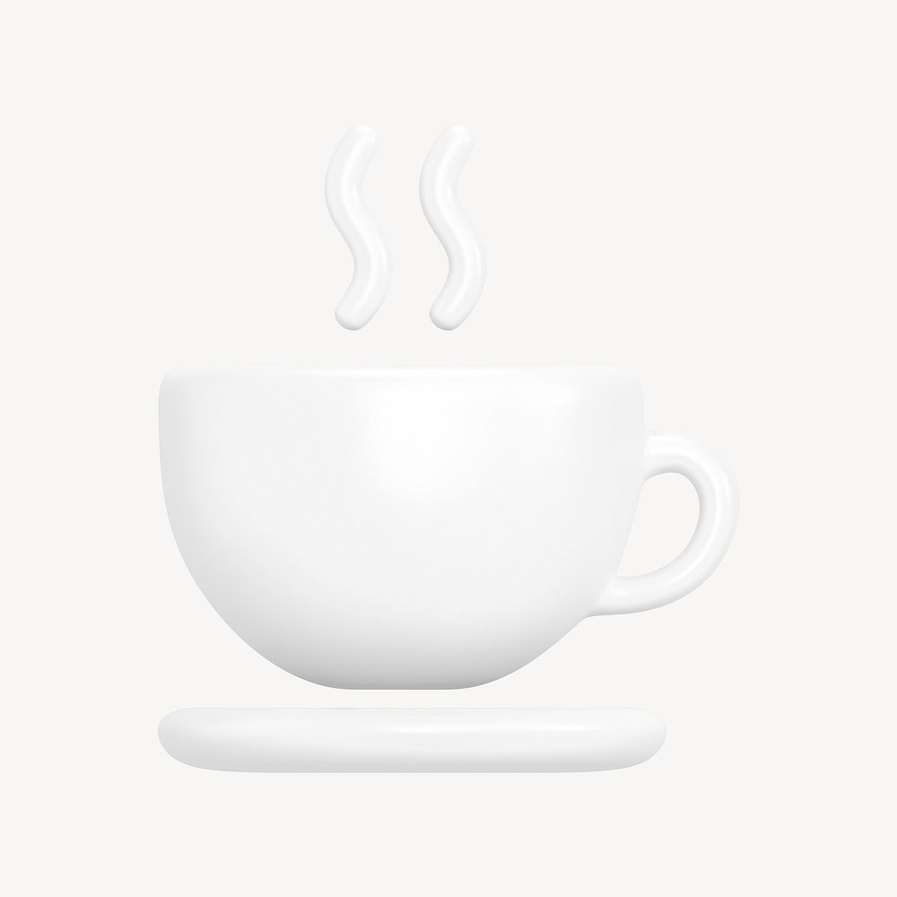 Coffee mug, cafe 3D icon sticker psd