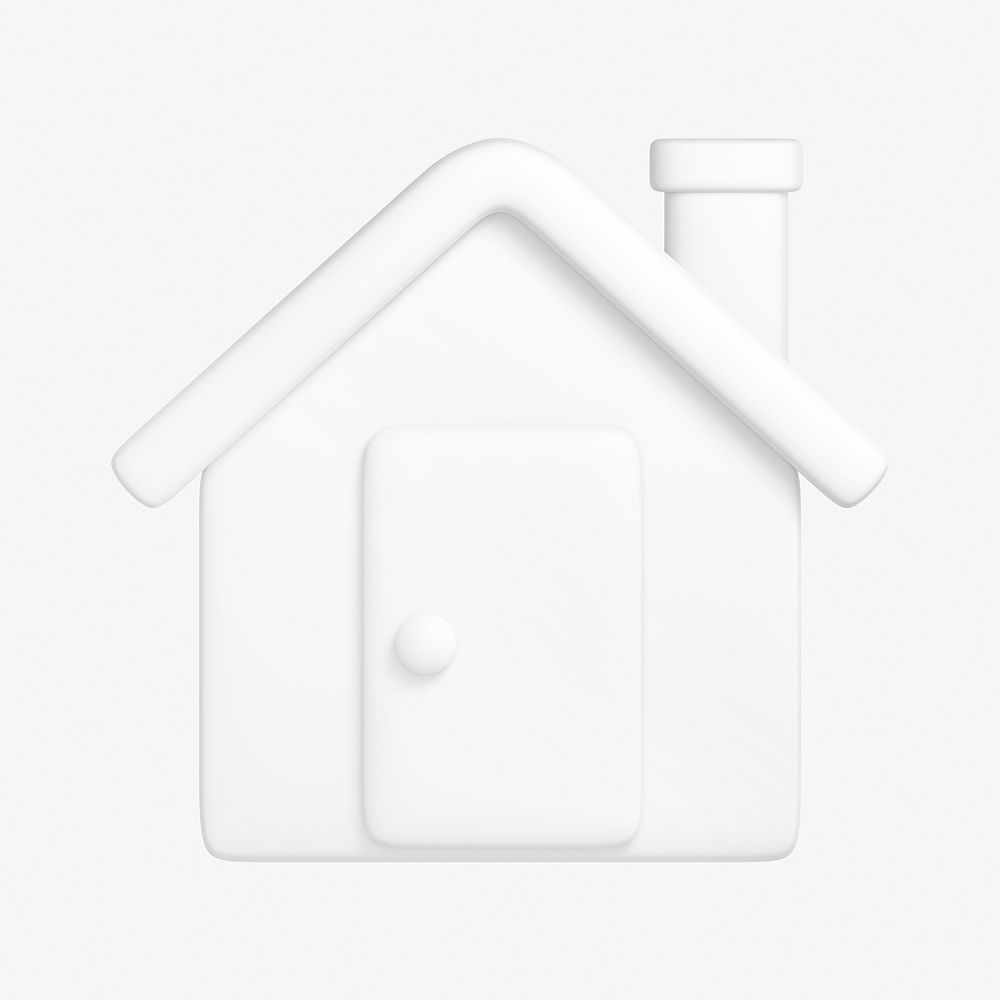 House, home icon, 3D rendering illustration