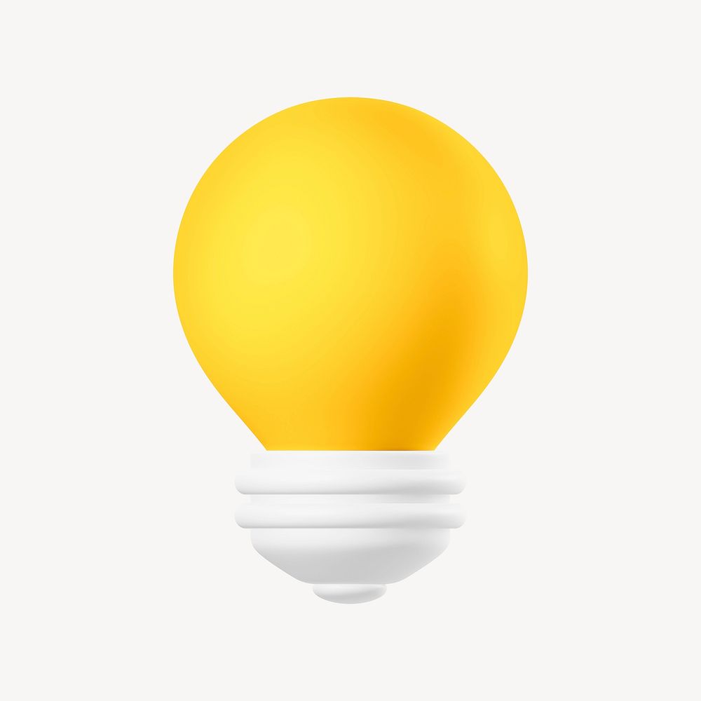 Light bulb 3D icon sticker psd