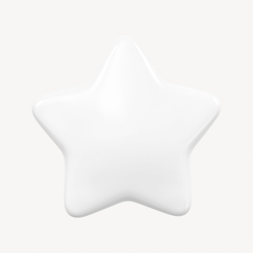 White star, favorite icon, 3D rendering illustration