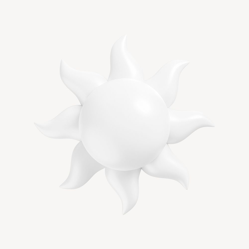 Sun, weather 3D icon sticker psd