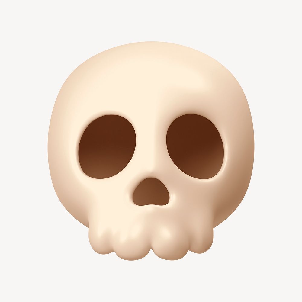 Human skull 3D icon sticker psd