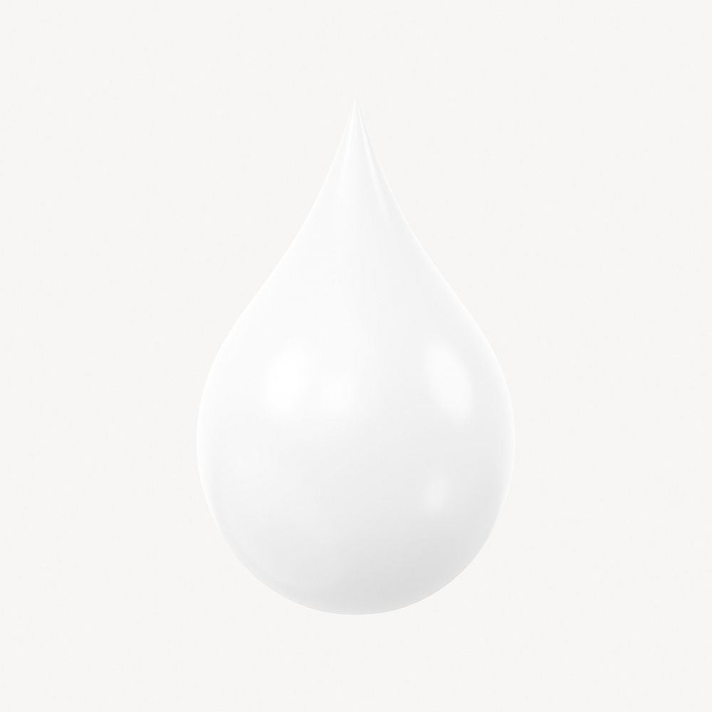 Milk drop, dairy icon, 3D rendering illustration