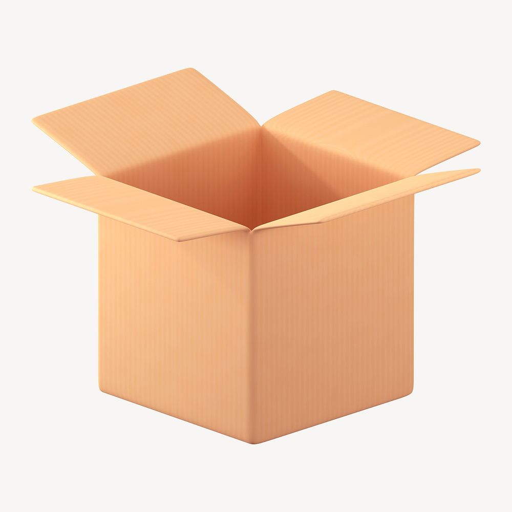 Open box icon, 3D rendering illustration psd