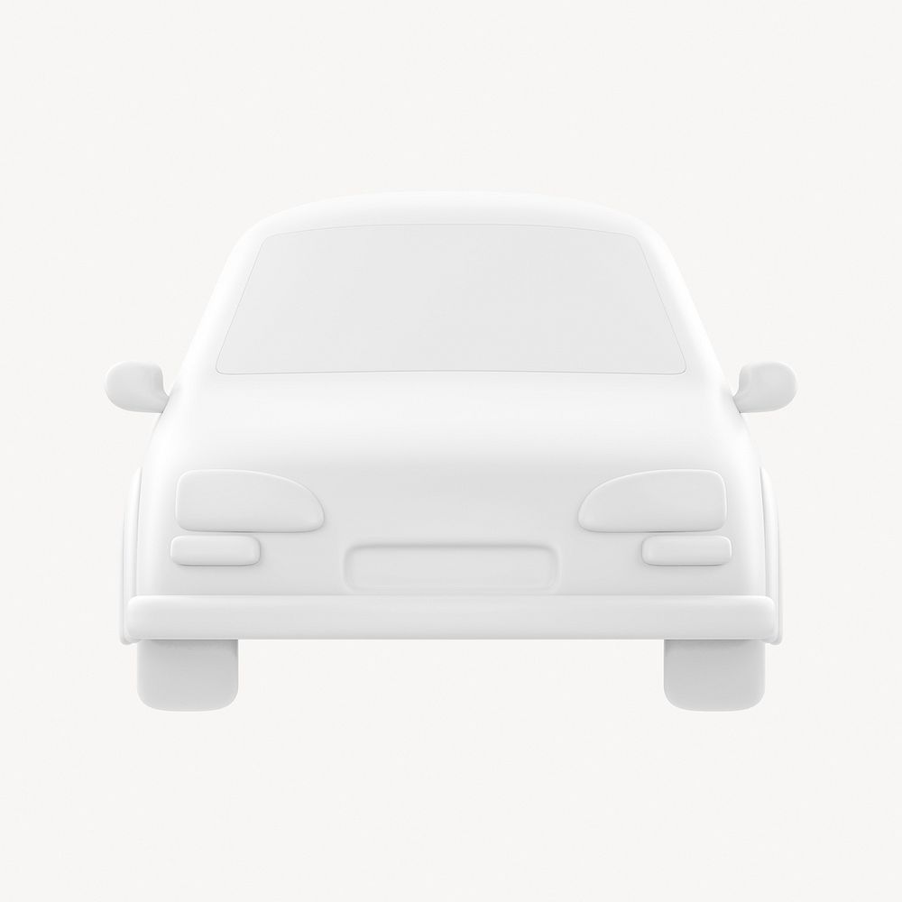 Car icon, 3D minimal illustration