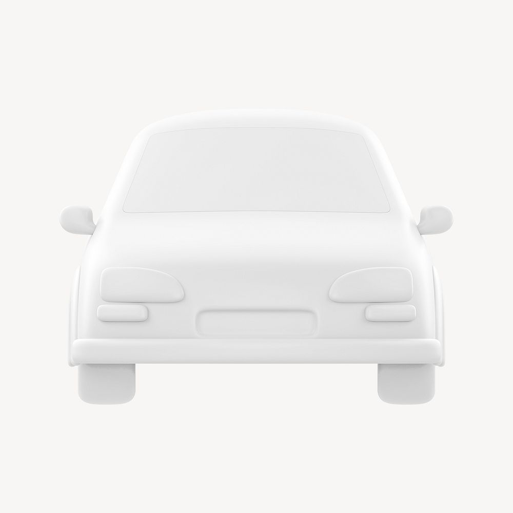 Car icon, 3D minimal illustration psd