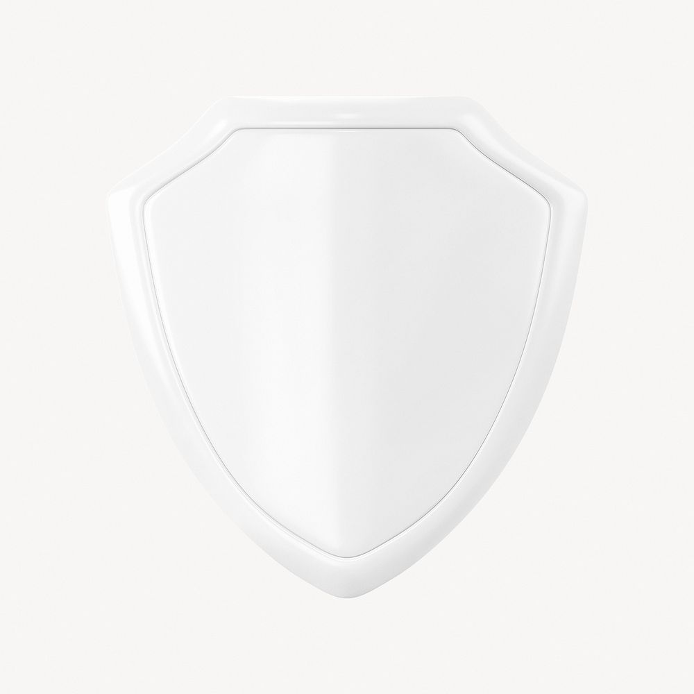 Shield icon, 3D minimal illustration