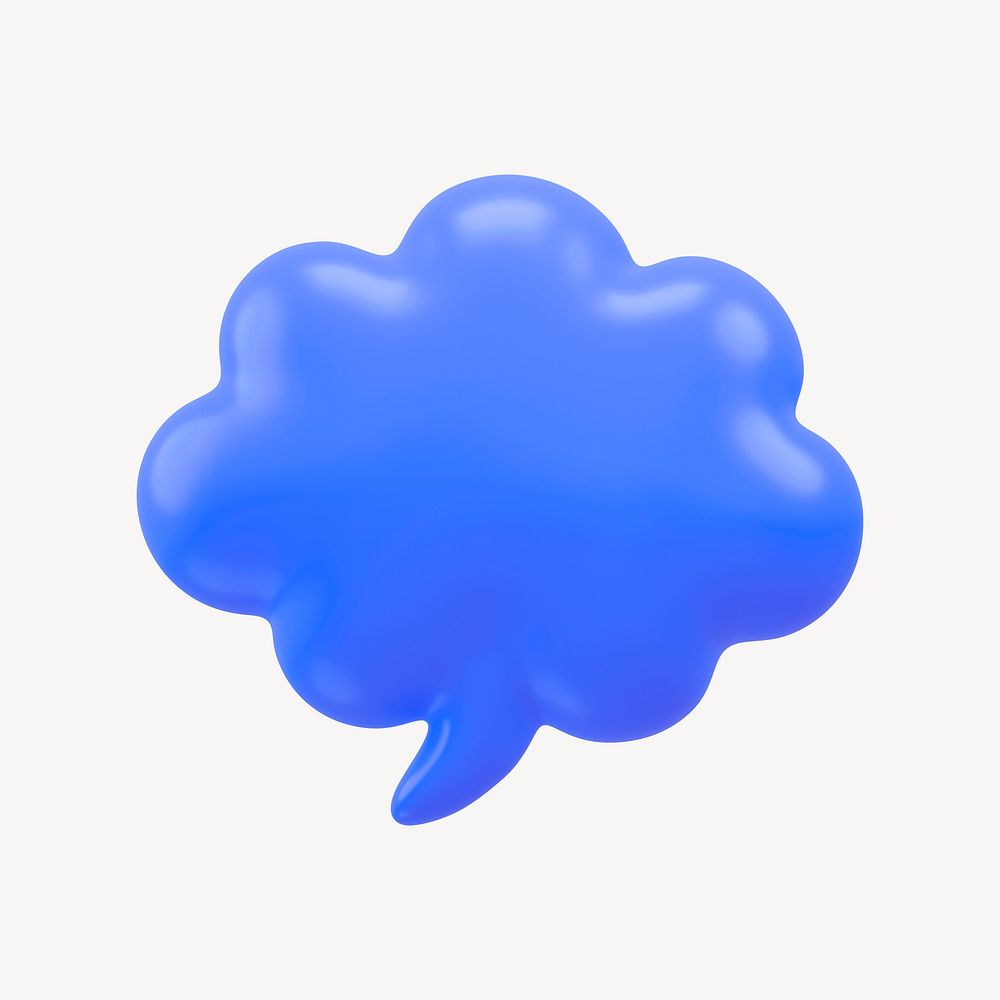 Speech bubble icon, 3D rendering illustration psd