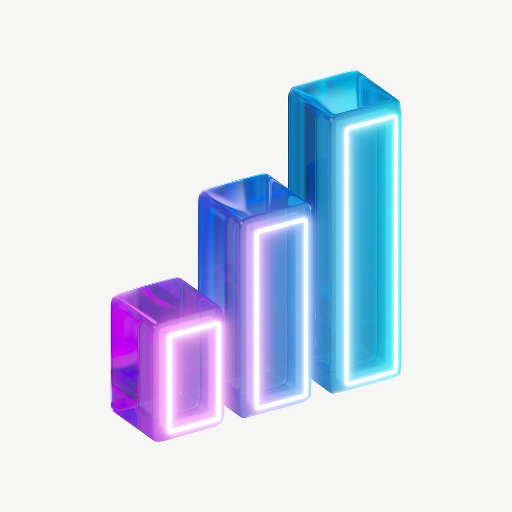 3D bar chart element, digital remix psd