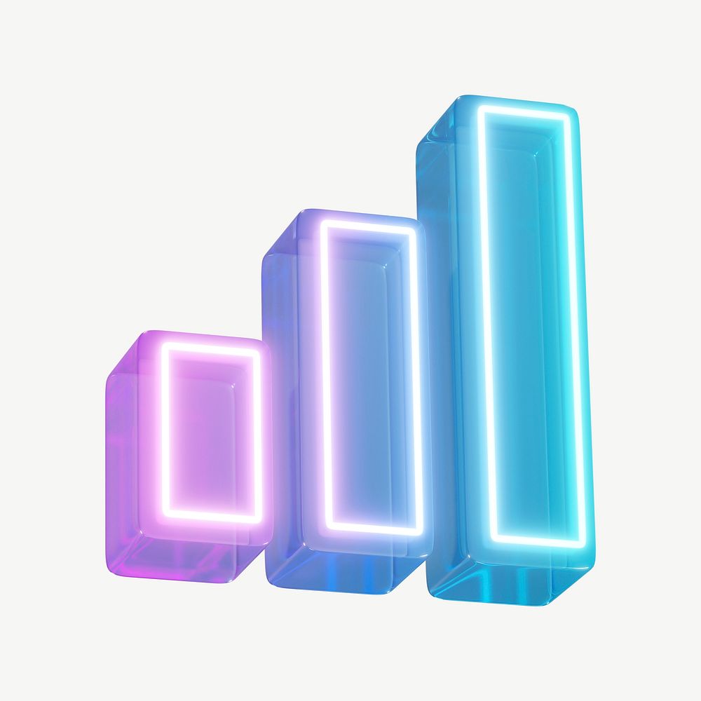 3D bar chart element, digital remix psd
