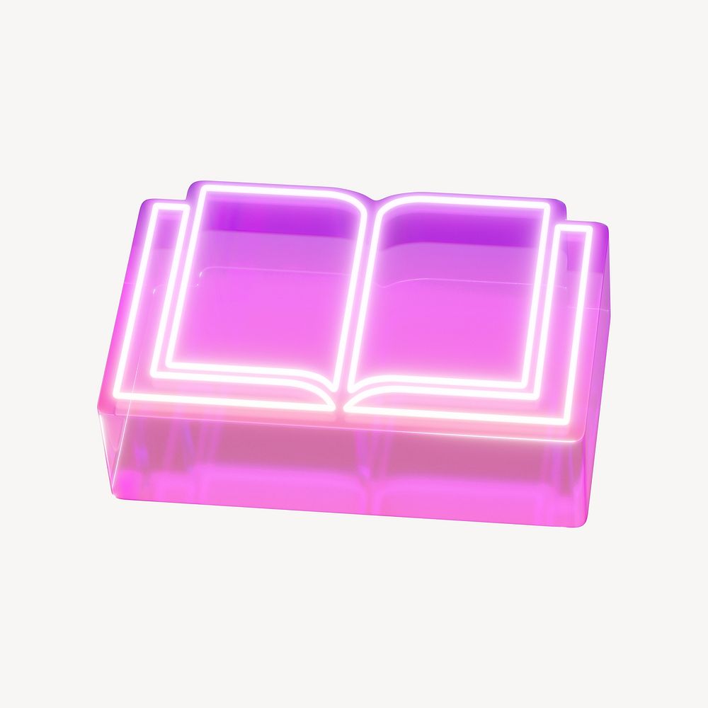 Neon pink opened book