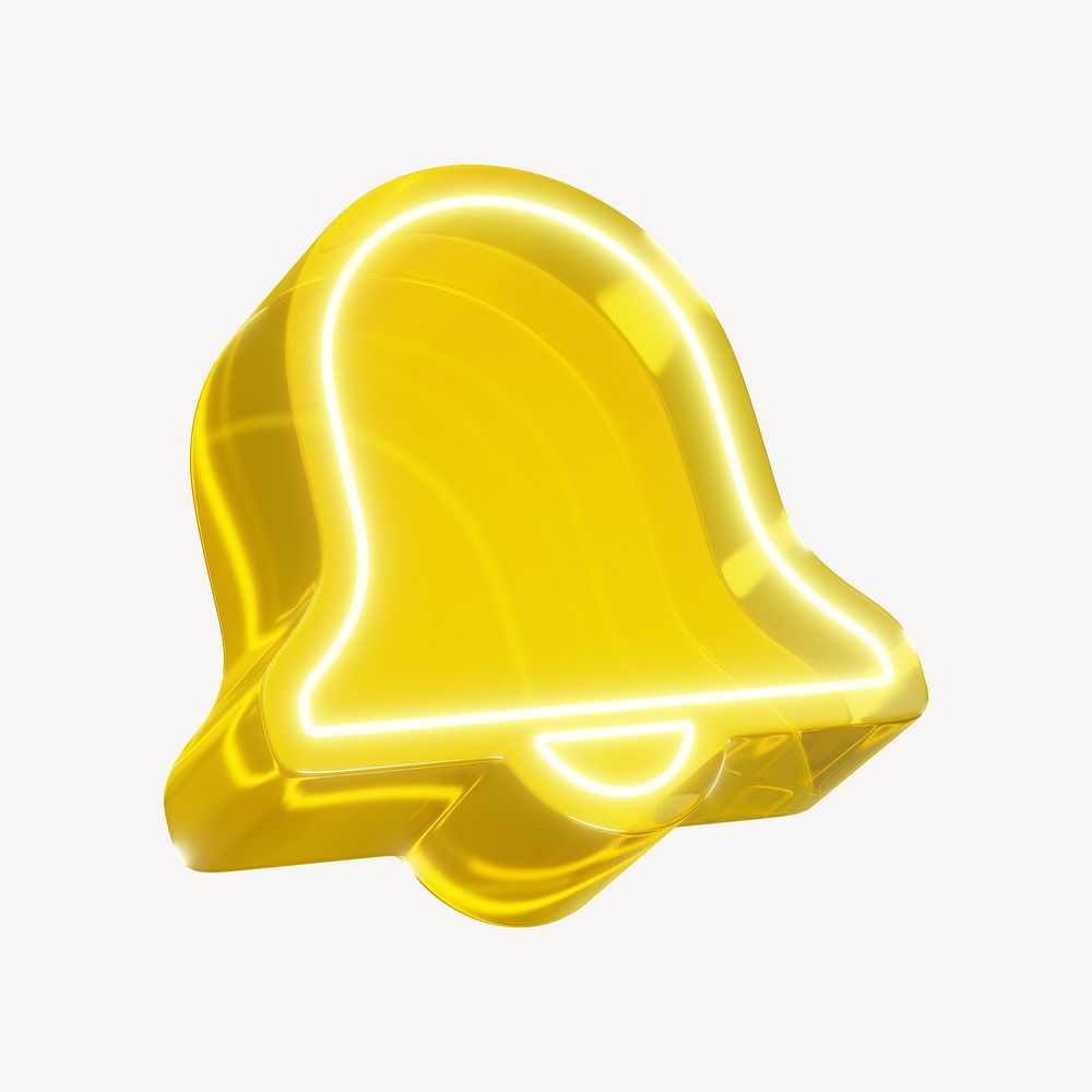 Bell yellow neon element, digital remix