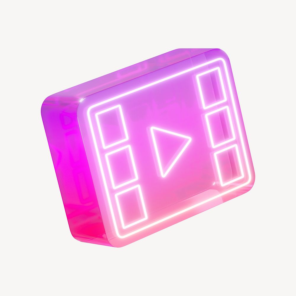 Gradient pink play icon