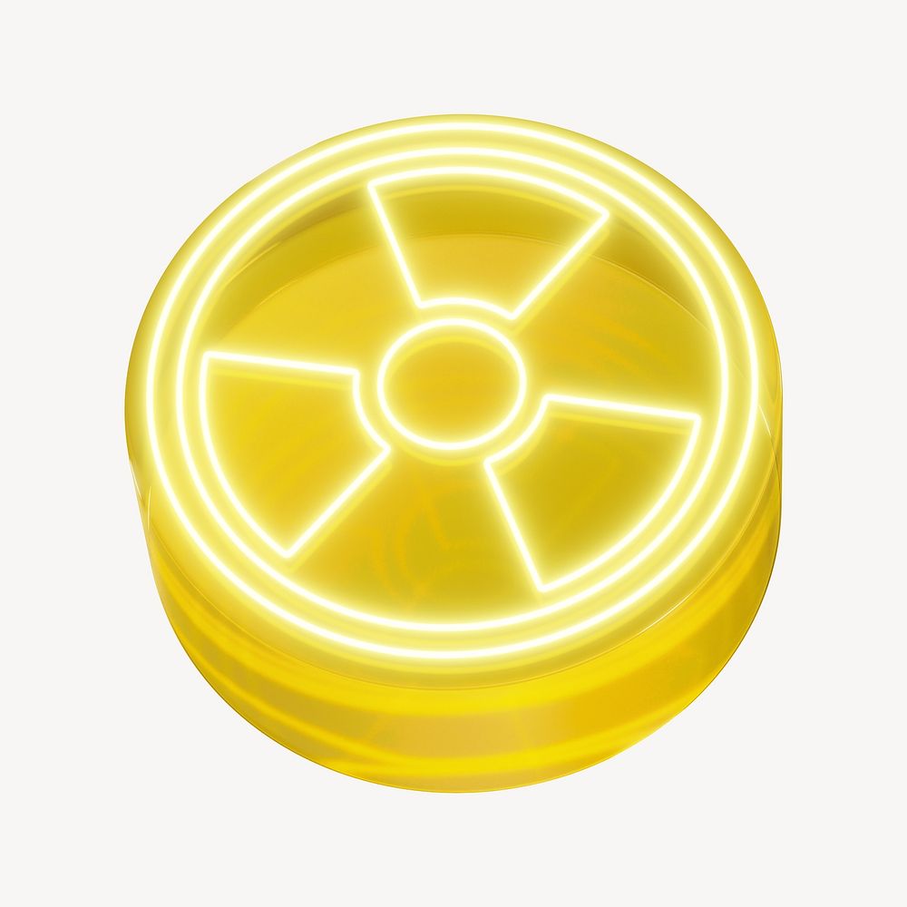 3D radioactivity icon element, digital remix