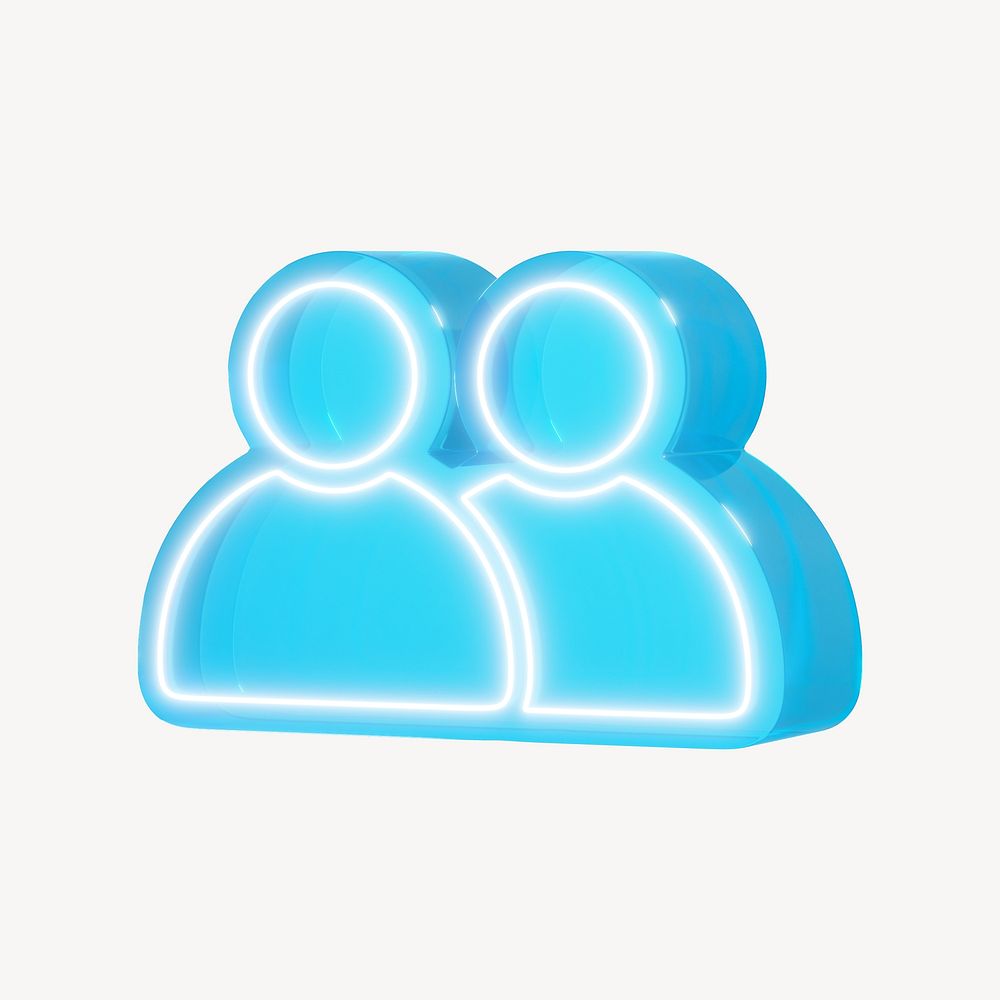 3D blue user profile icon psd