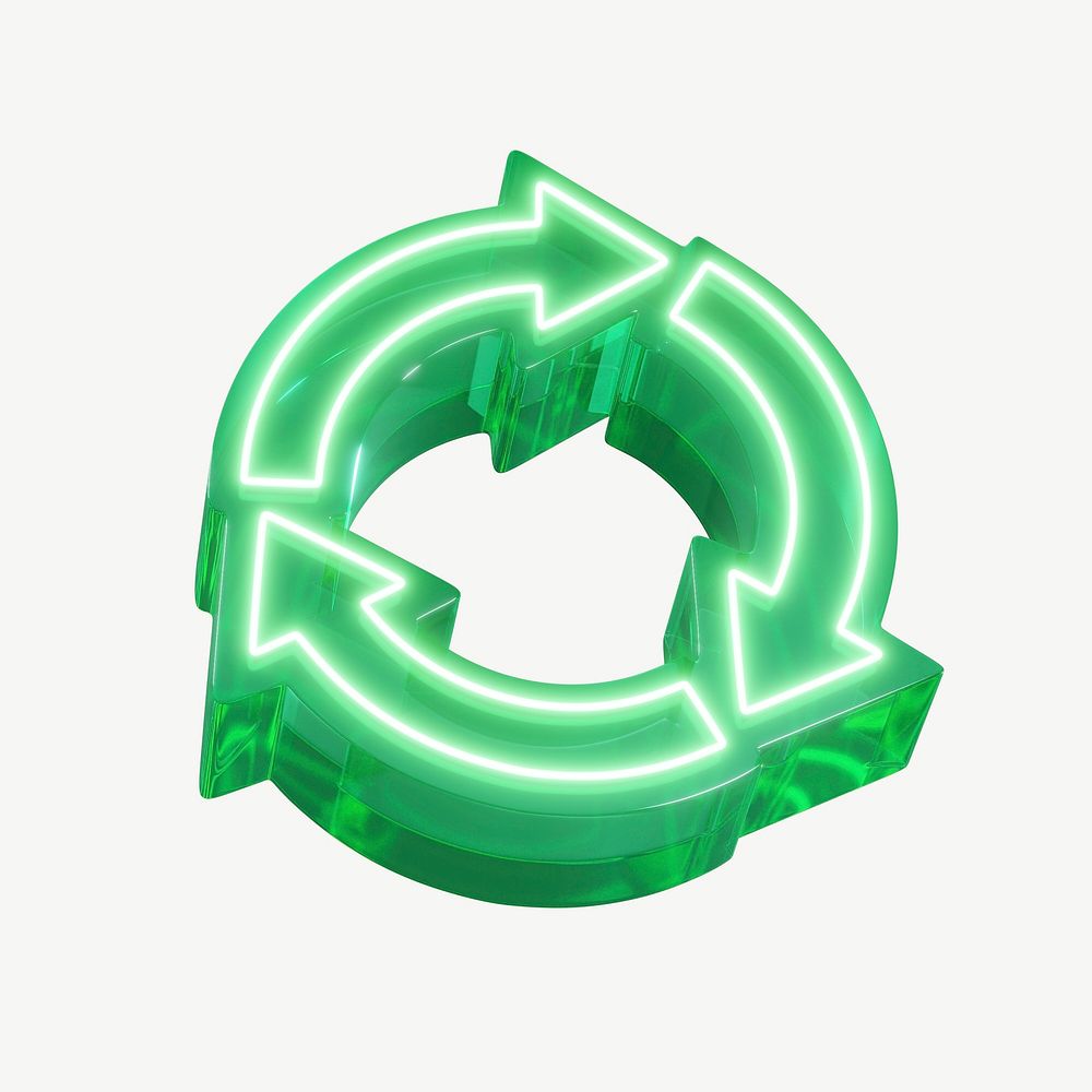 3D recycle icon element, digital remix psd