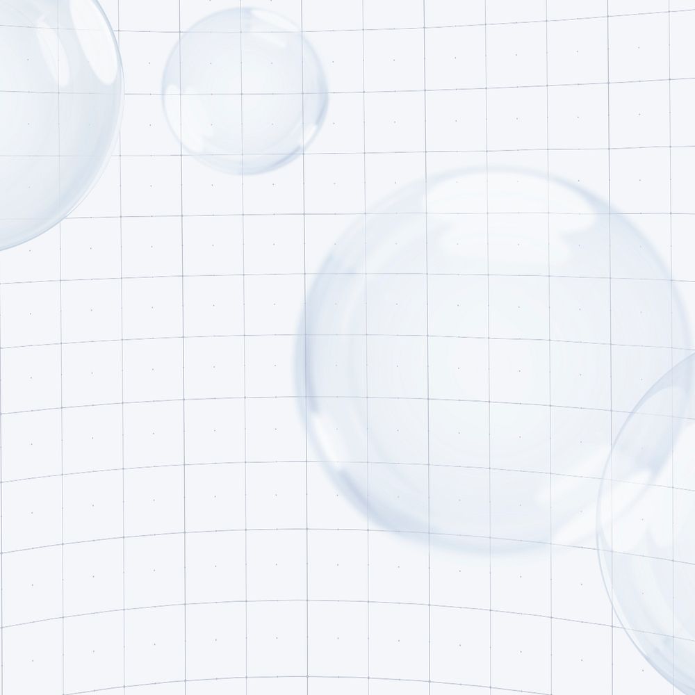 Off-white bubbles grid background, digital remix psd