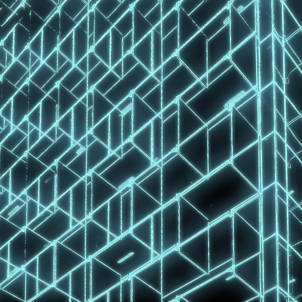 Abstract blue blocks background, digital remix