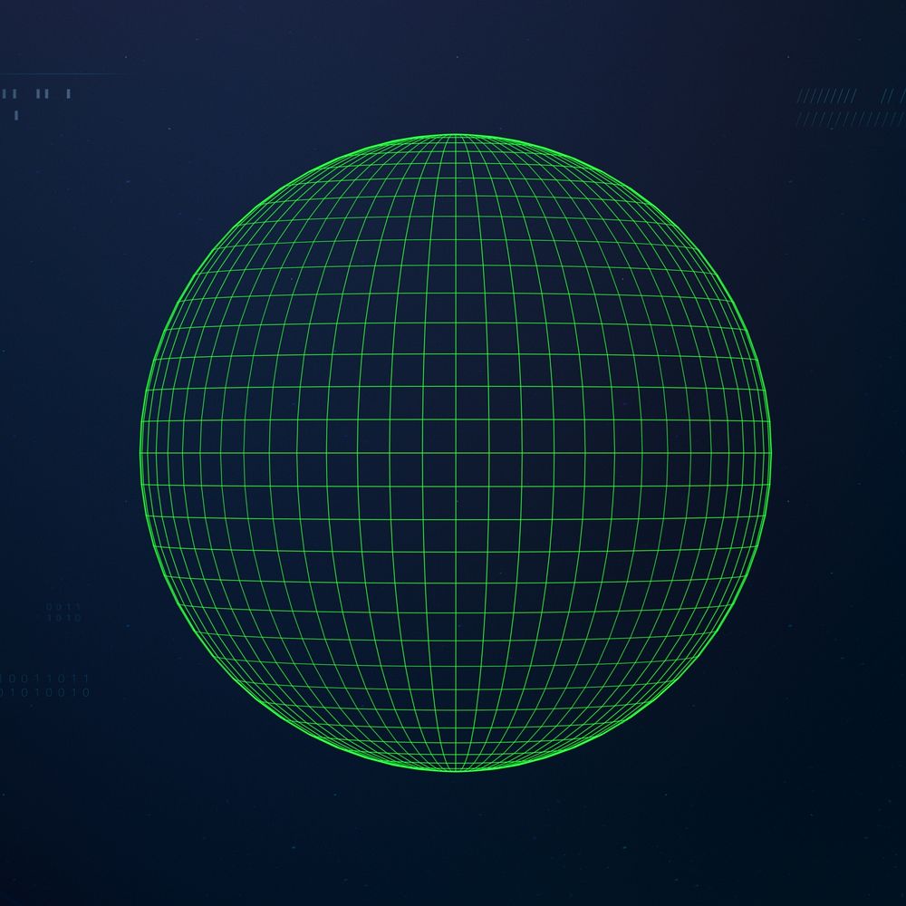 Grid globe element, digital remix