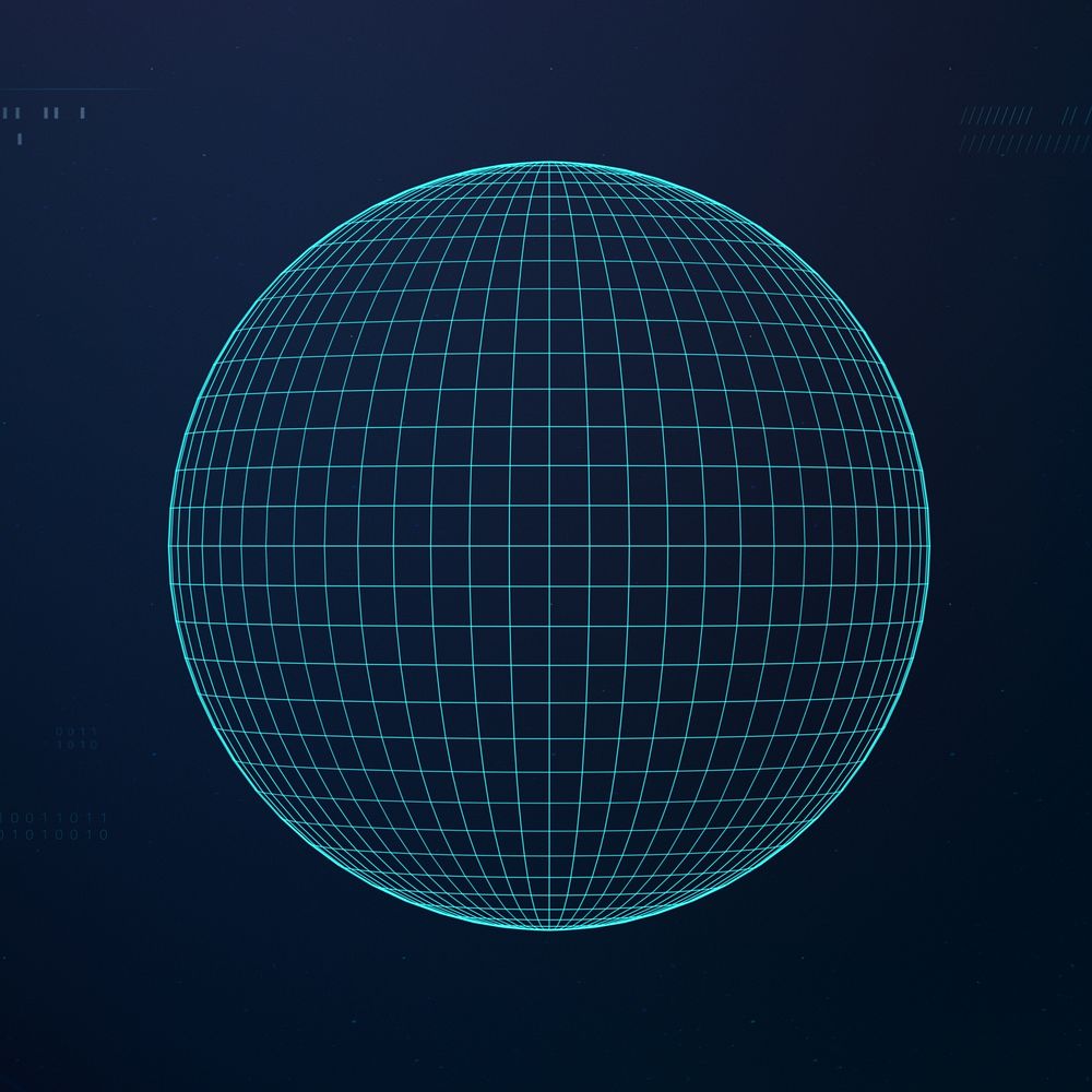 Sphere globe element, digital remix