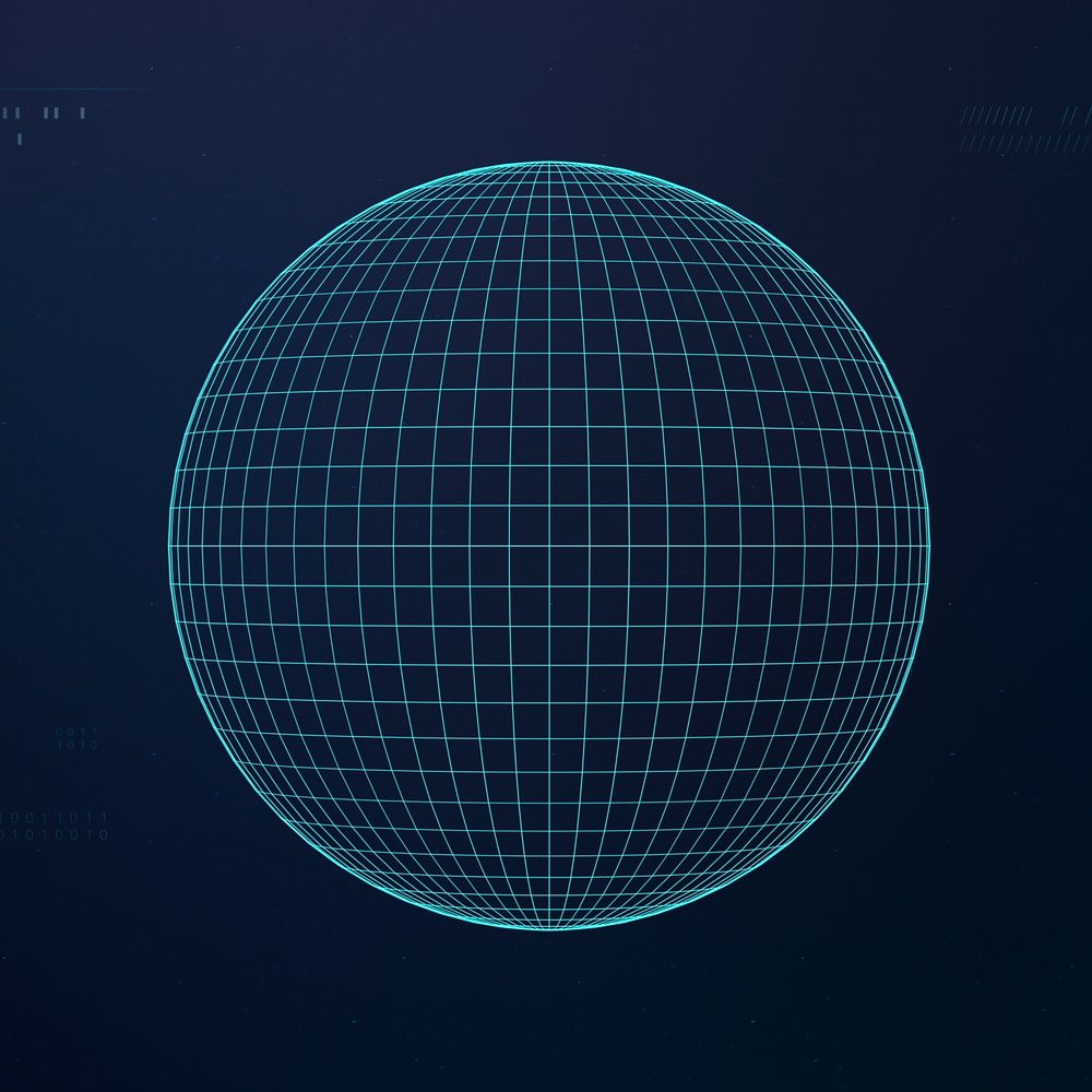 Sphere globe element, digital remix psd