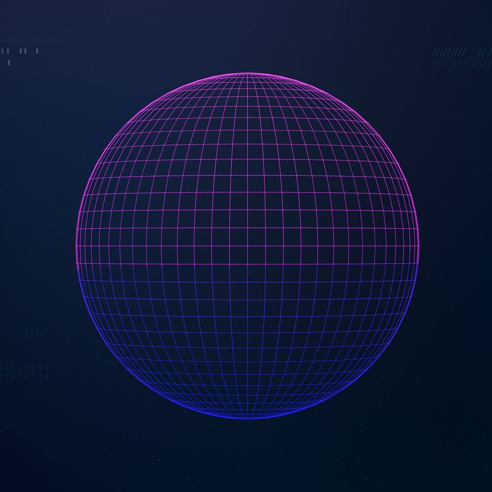 Sphere globe element, digital remix psd