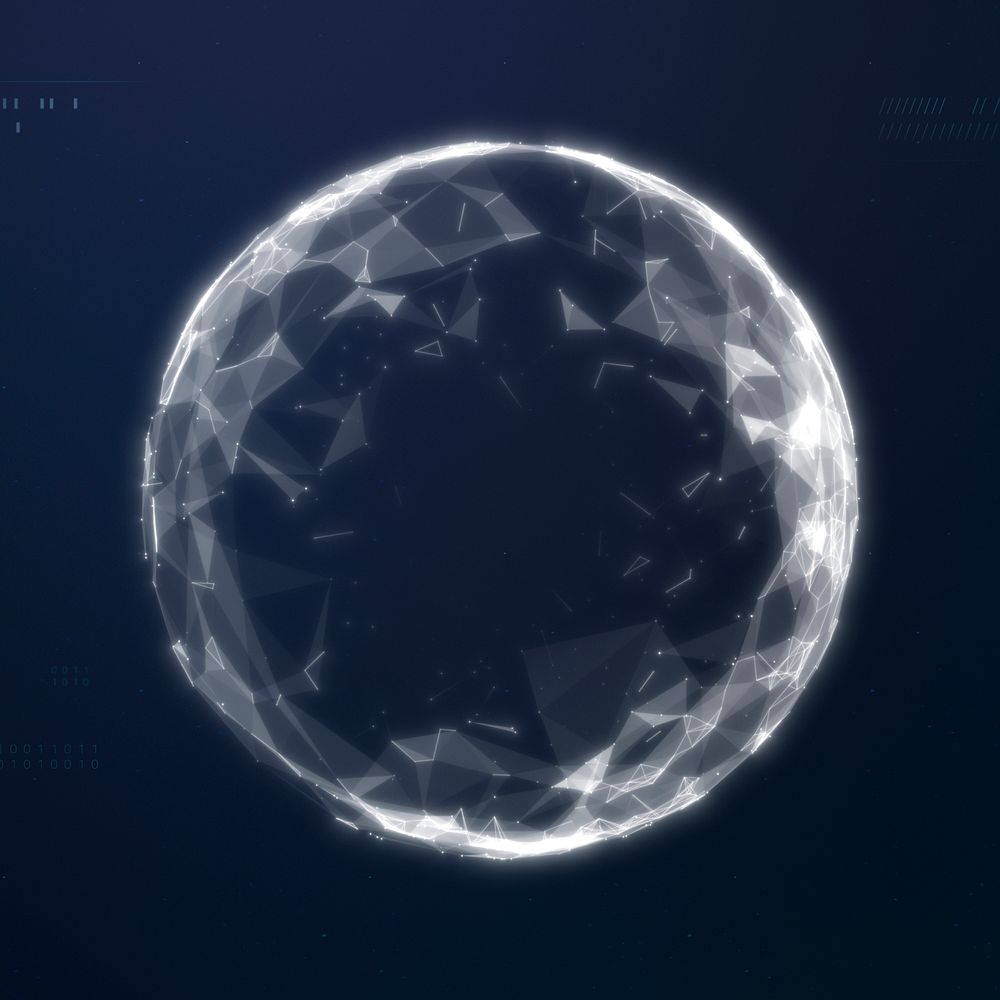 Metaverse sphere element, digital remix psd