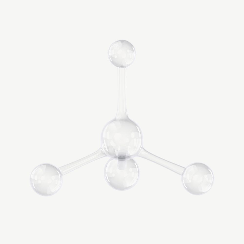 3D transparent molecule, science technology psd