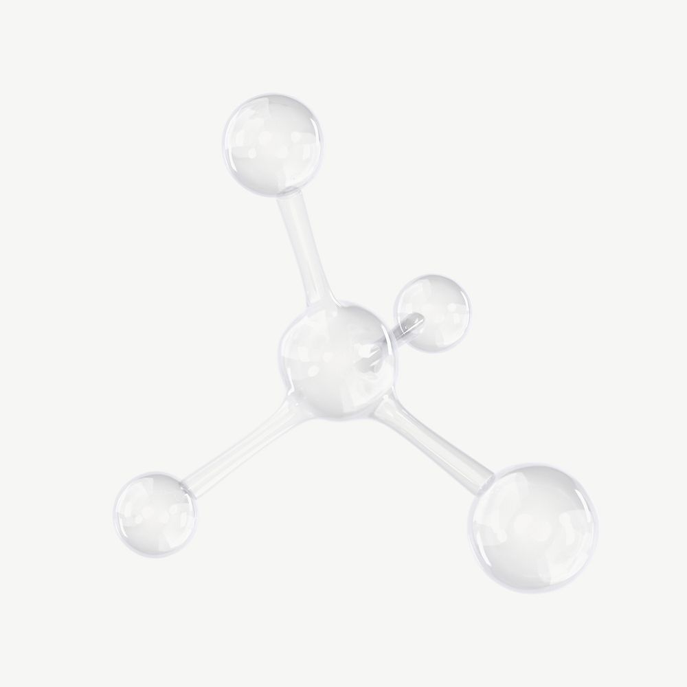 3D transparent molecule, science technology psd